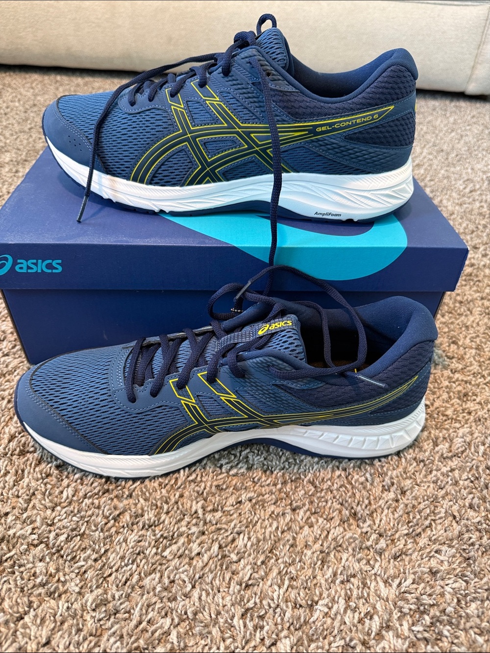 Asics Navy and Lime GEL-Contend 6 Men's Athletic Shoes